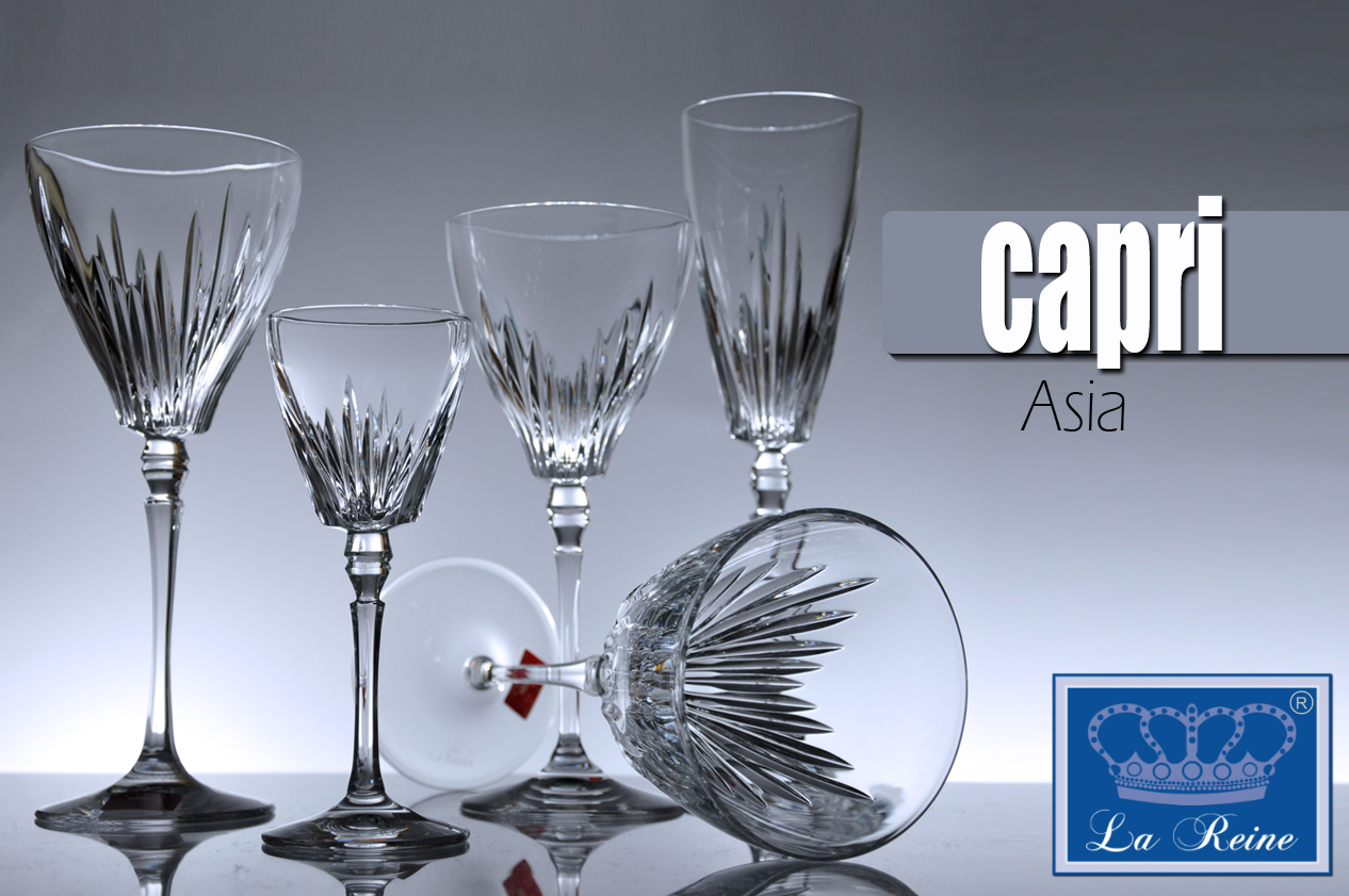 Bicchieri da acqua e vino in cristallo modello Capri - Asta